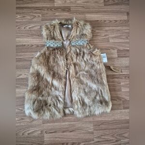 Wanderlux Women's Sleeveless Faux Fur Coat